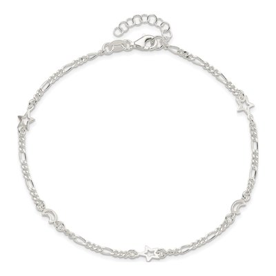 Sterling Silver Moon Star Anklet – view 6