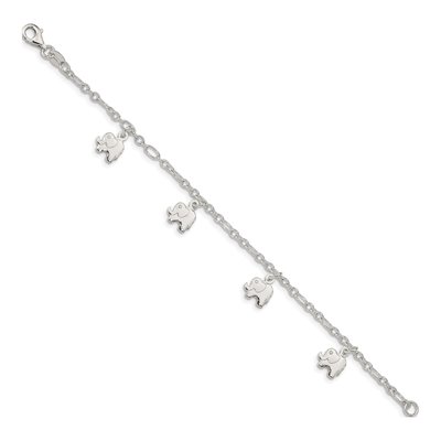 Sterling Silver Girls' Elephant Bracelet – view 2