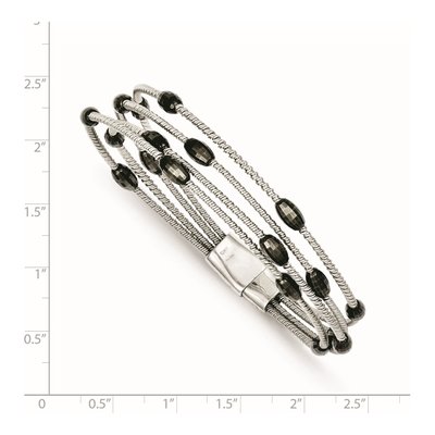 Sterling Silver Ruthenium Slide Bangle Bracelet – view 2
