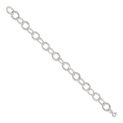 Sterling Silver 9mm Fancy Link Chain Bracelet – view 3