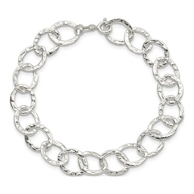 Sterling Silver 9mm Fancy Link Chain Bracelet – view 4