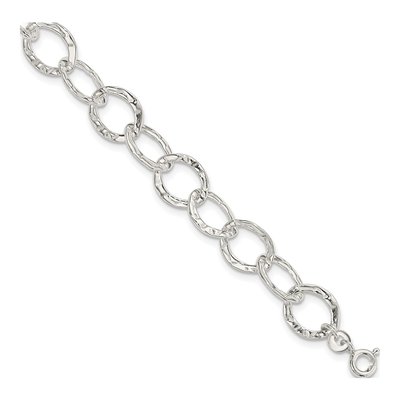 Sterling Silver 9mm Fancy Link Chain Bracelet