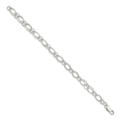 Sterling Silver 9mm Handmade Oval Link Chain Bracelet – view 3