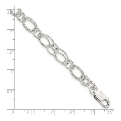 Sterling Silver 9mm Handmade Oval Link Chain Bracelet – view 5