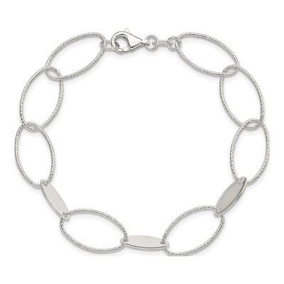 Sterling Silver Oval Link Bracelet – view 4