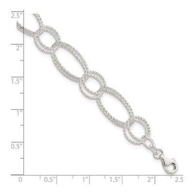 Sterling Silver Textured Link Bracelet – view 4