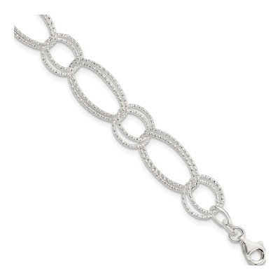 Sterling Silver Textured Link Bracelet