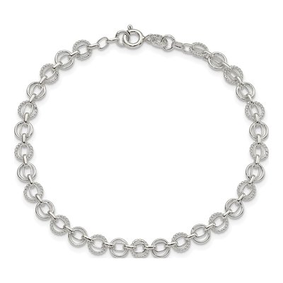 Sterling Silver 4mm Fancy Link Chain Bracelet – view 4