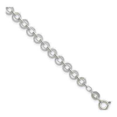 Sterling Silver 4mm Fancy Link Chain Bracelet