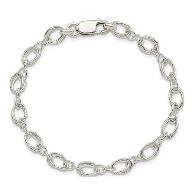 Sterling Silver 6mm Handmade Fancy Link Chain Bracelet – view 4