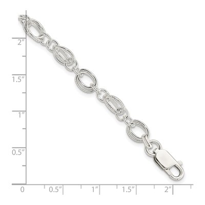 Sterling Silver 6mm Handmade Fancy Link Chain Bracelet – view 5