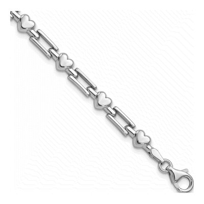 Sterling Silver Hearts Squares Bracelet