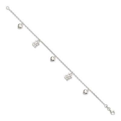 Sterling Silver Heart LOVE Bracelet – view 3