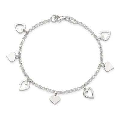 Sterling Silver Heart Bracelet – view 3