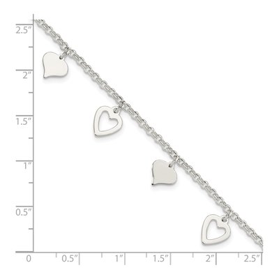 Sterling Silver Heart Bracelet – view 4