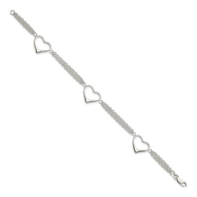 Sterling Silver Heart Bracelet – view 3