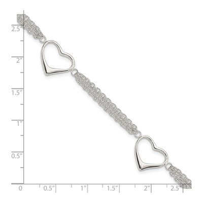 Sterling Silver Heart Bracelet – view 5
