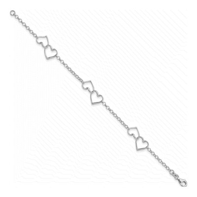 Sterling Silver Heart Bracelet – view 3