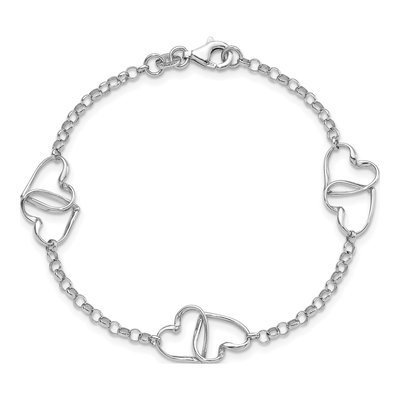 Sterling Silver Heart Bracelet – view 4