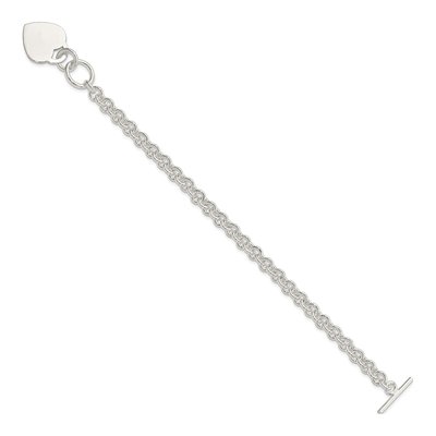 Sterling Silver Heart Toggle Bracelet – view 3