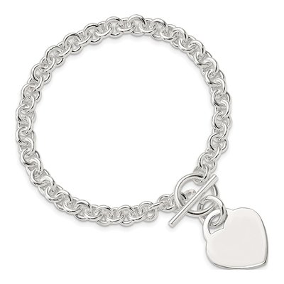Sterling Silver Heart Toggle Bracelet – view 4