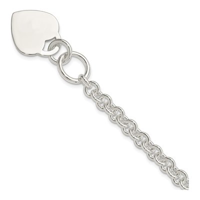 Sterling Silver Heart Toggle Bracelet