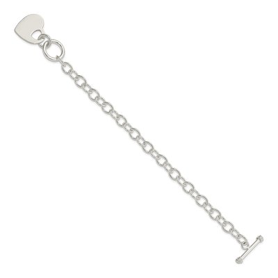 Sterling Silver Heart Toggle Bracelet – view 3