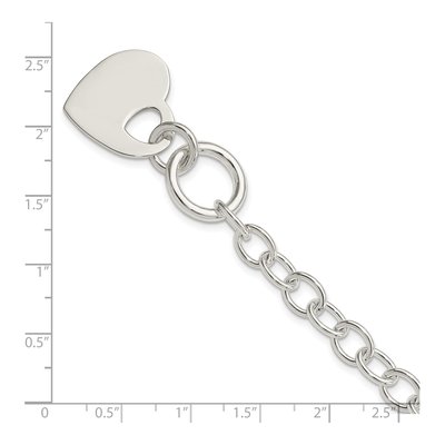 Sterling Silver Heart Toggle Bracelet – view 5