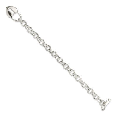 Sterling Silver Heart Key Toggle Bracelet – view 4
