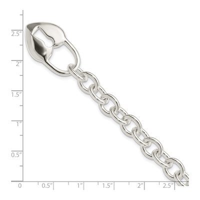 Sterling Silver Heart Key Toggle Bracelet – view 6