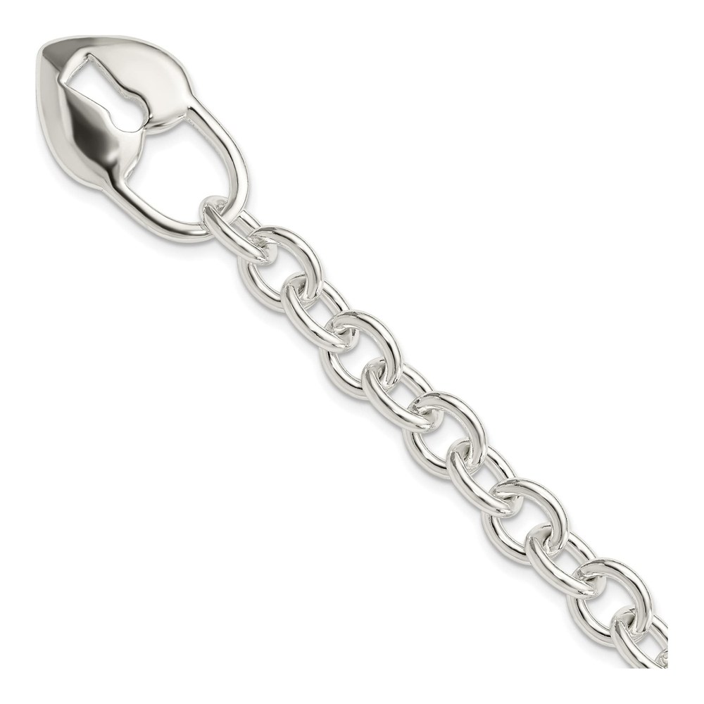 Sterling Silver Heart Key Toggle Bracelet
