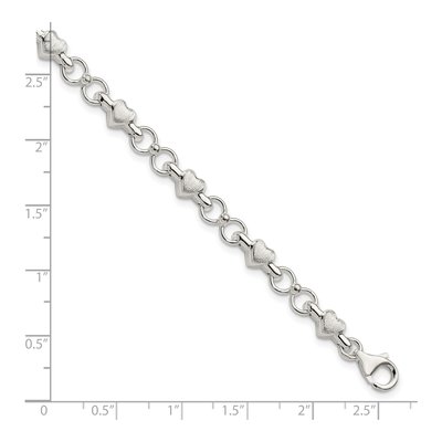 Sterling Silver Hearts Circles Bracelet – view 5
