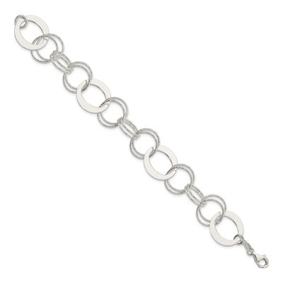 Sterling Silver Circle Link Bracelet – view 3