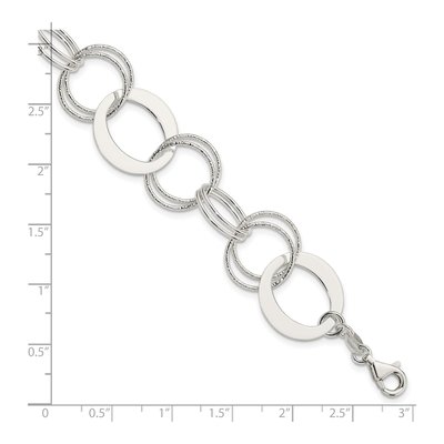 Sterling Silver Circle Link Bracelet – view 5