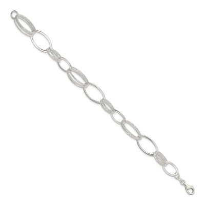 Sterling Silver Oval Link Bracelet – view 3