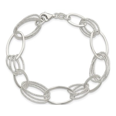 Sterling Silver Oval Link Bracelet – view 4
