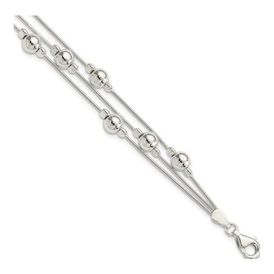 Sterling Silver Beaded Snake Bracelet