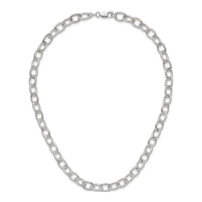 Sterling Silver 8mm Hollow Open Cable Chain – view 5