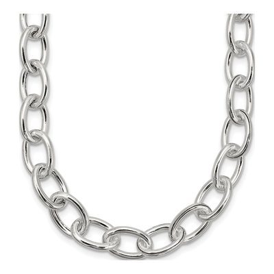 Sterling Silver 8mm Hollow Open Cable Chain