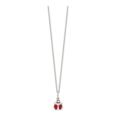 Sterling Silver Black Red Enameled Ladybug Children's Pendant Necklace – view 3