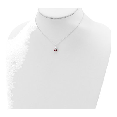 Sterling Silver Black Red Enameled Ladybug Children's Pendant Necklace – view 5