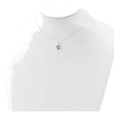 Sterling Silver Girls' Enamel Butterfly Pendant Necklace – view 5