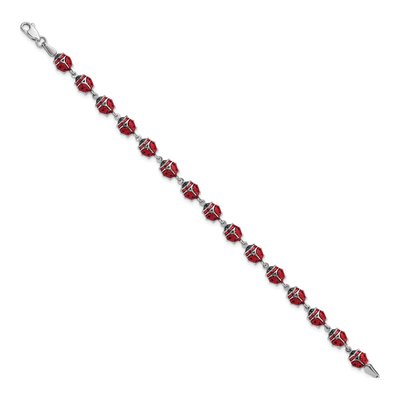 Sterling Silver Enamel Bug Bracelet – view 2