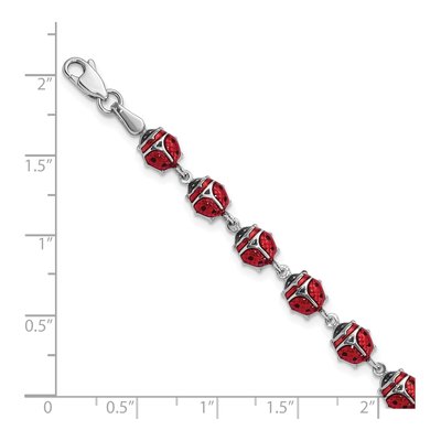 Sterling Silver Enamel Bug Bracelet – view 3