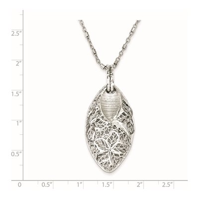 Sterling Silver Flower Leaves Pendant Necklace – view 2