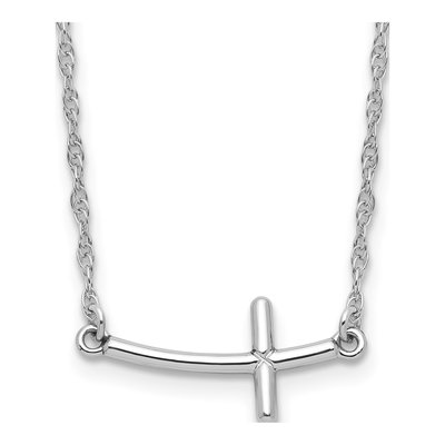 Sterling Silver Sideways Cross Pendant Necklace