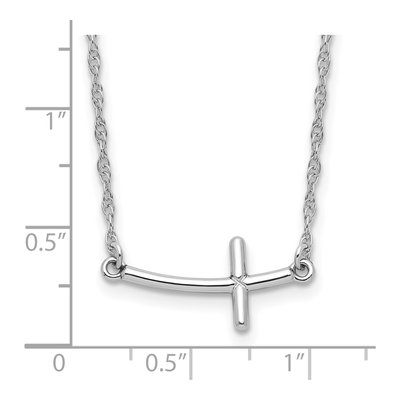Sterling Silver Sideways Cross Pendant Necklace – view 5