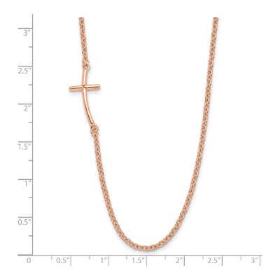 Rose Gold-Plated Sterling Silver Sideways Cross Pendant Necklace – view 3