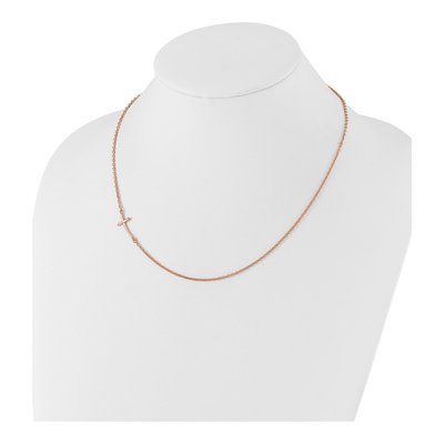 Rose Gold-Plated Sterling Silver Sideways Cross Pendant Necklace – view 4
