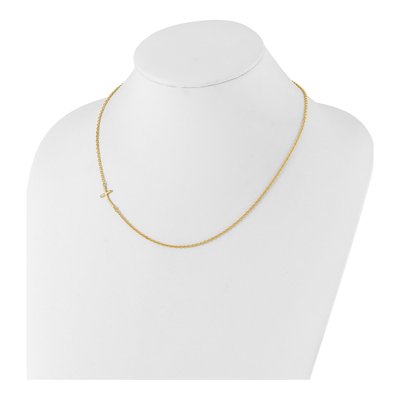 Gold-Plated Sterling Silver Sideways Cross Pendant Necklace – view 4